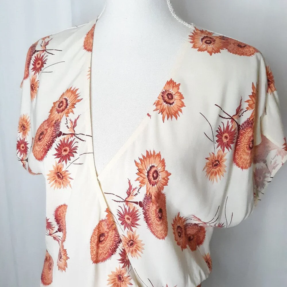Madewell Twiggy Floral Print Wap Blouse Sash Tie - Picture 4 of 9